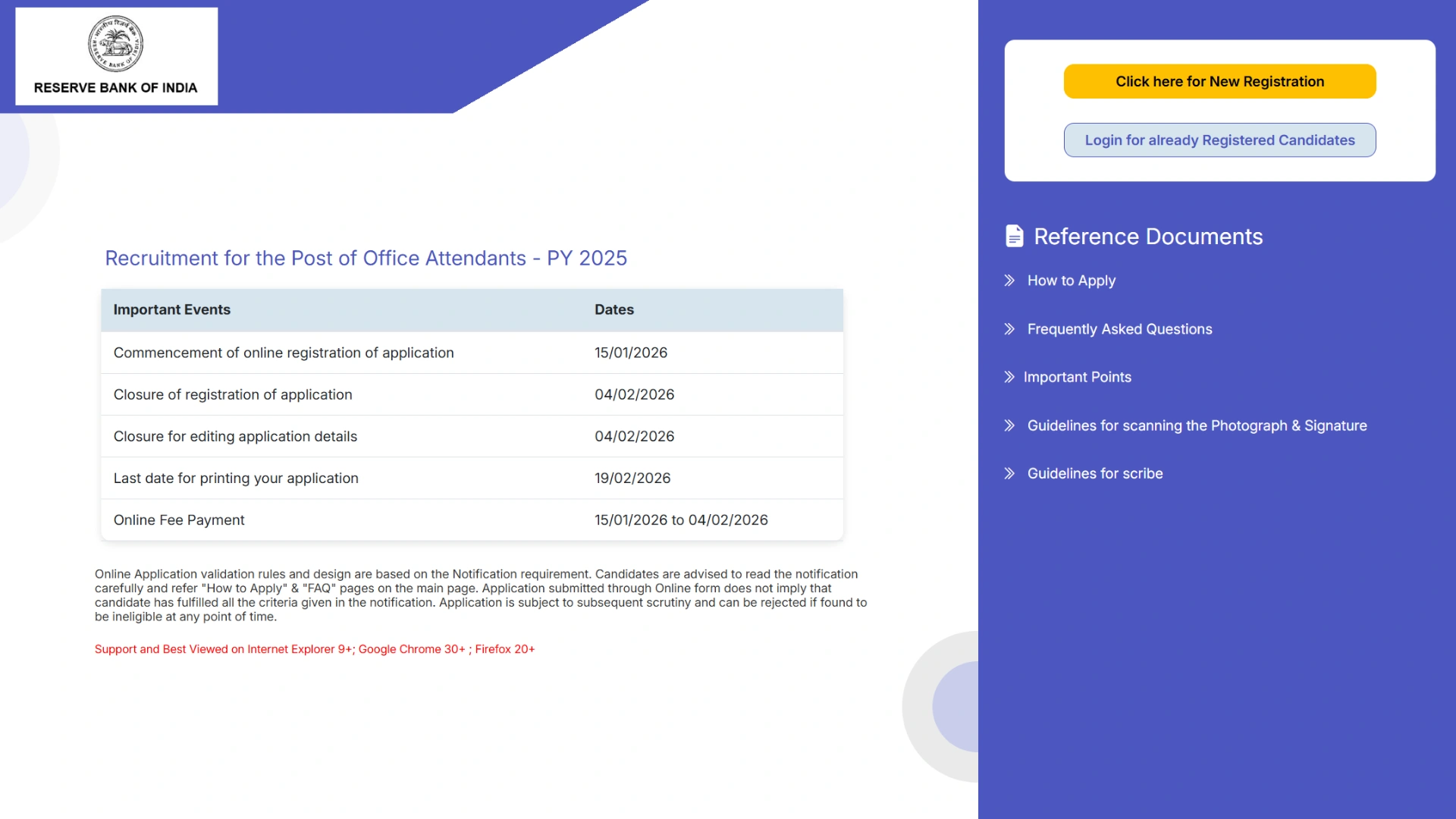Reserve Bank of India (RBI) Office Attendant Recruitment 2026 Notification Released and Apply Online for 572 Posts - helloscholar.in