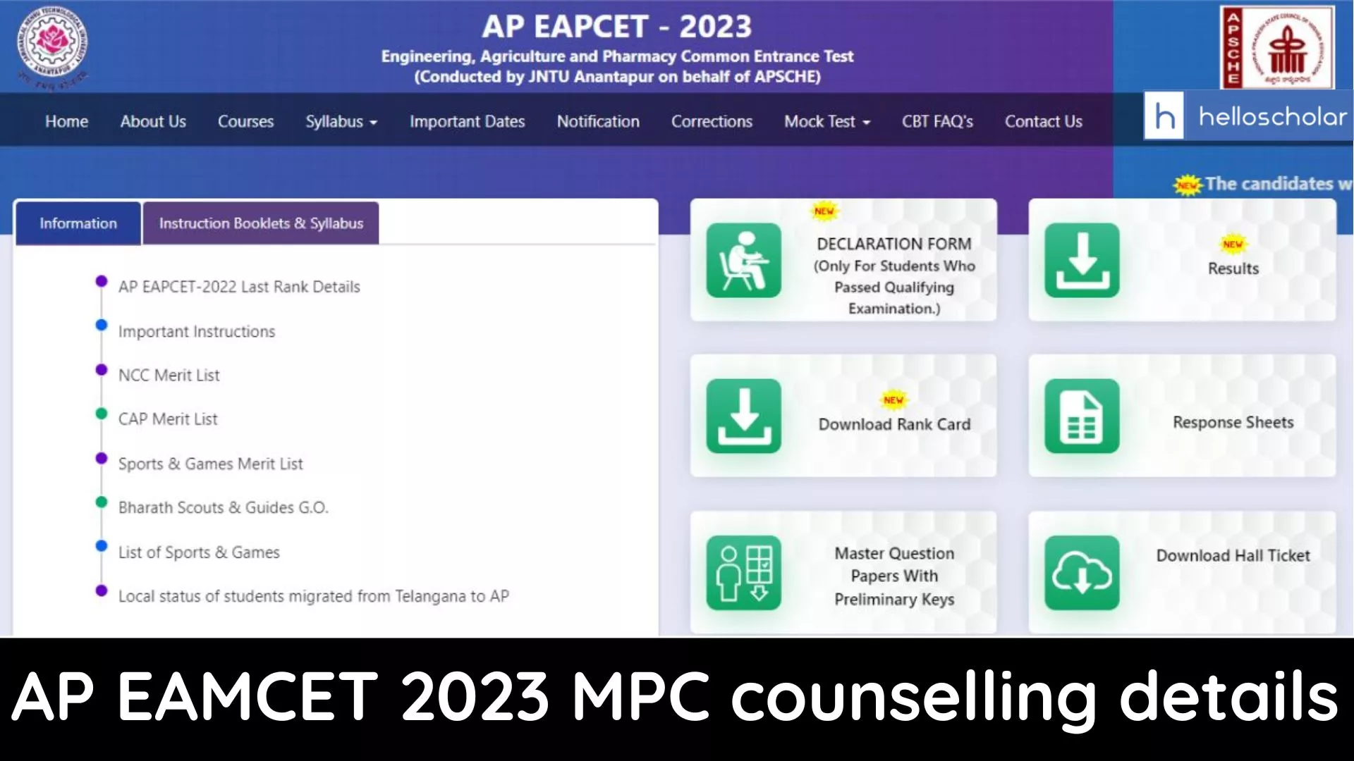 AP EAMCET 2023 MPC counselling details released, Check schedule here