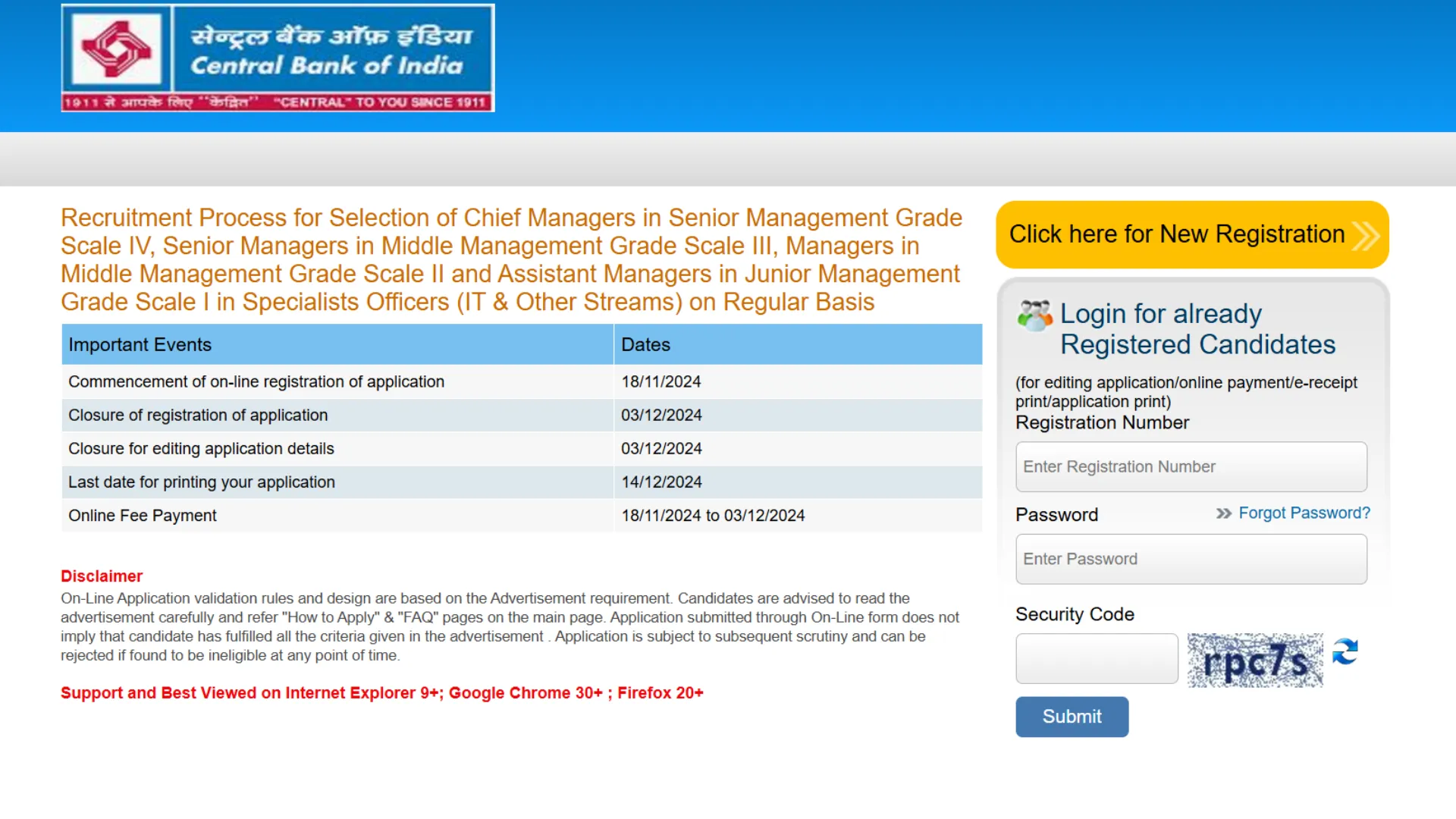 Central Bank of India Specialist Officer (SO) Recruitment 2024: Apply Online for 253 Vacancies