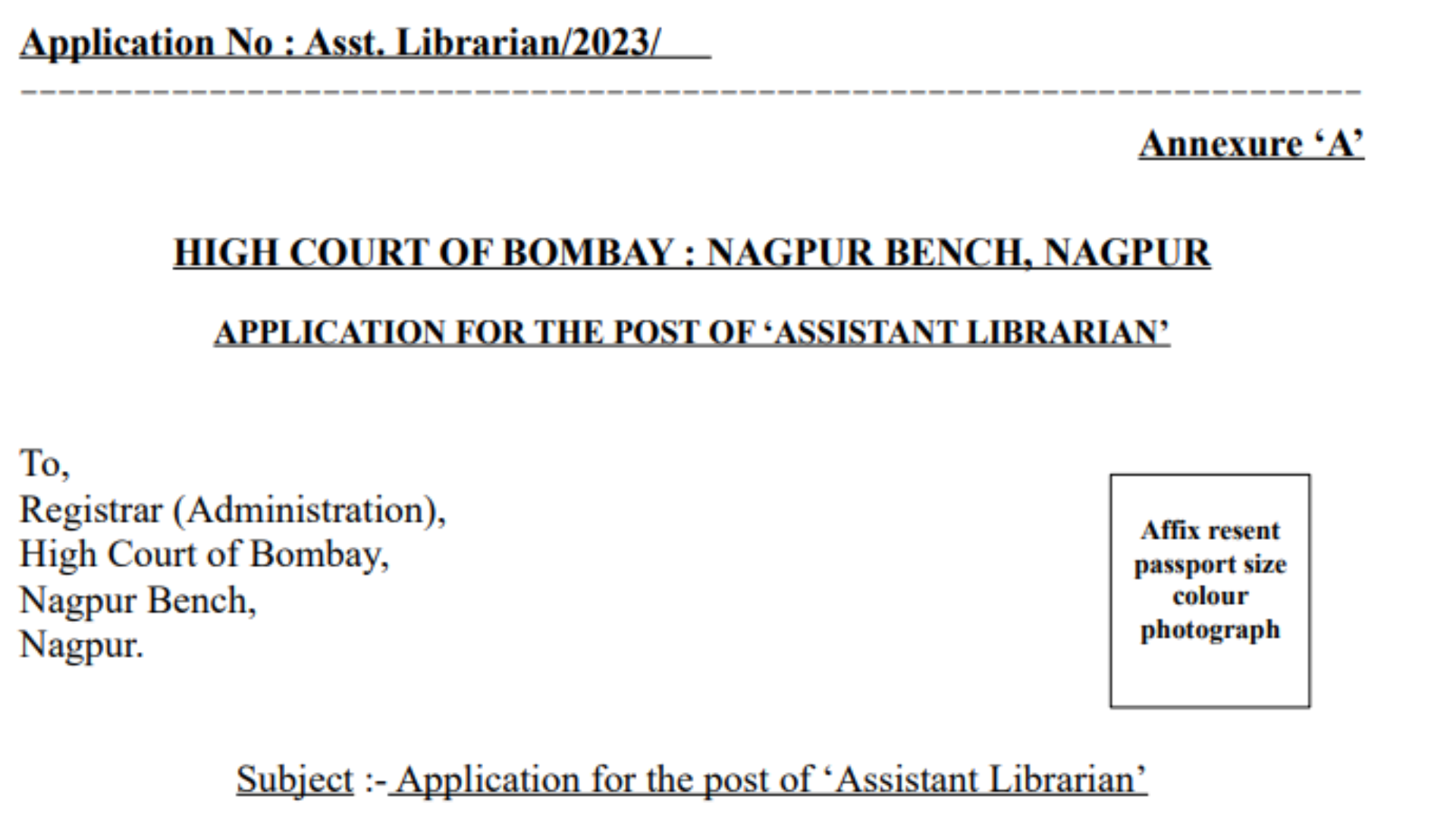 Bombay High Court Recruitment 2023 - Apply Offline for Assistant Librarian Jobs