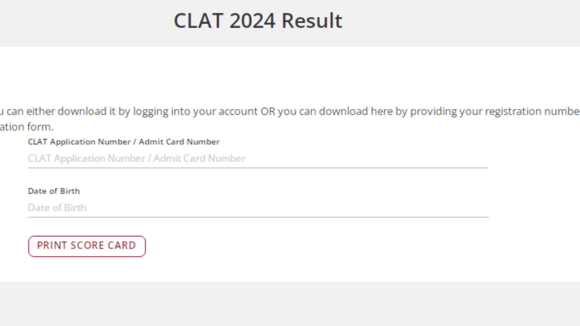 Common Law Admission Test CLAT Admissions Test Result 2024