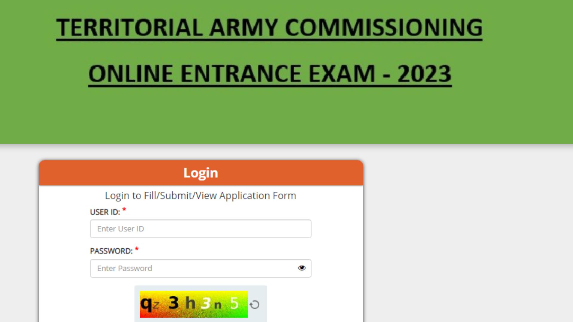 Territorial Army Commission Online Entrance Exam TAOEE 2023 Admit Card