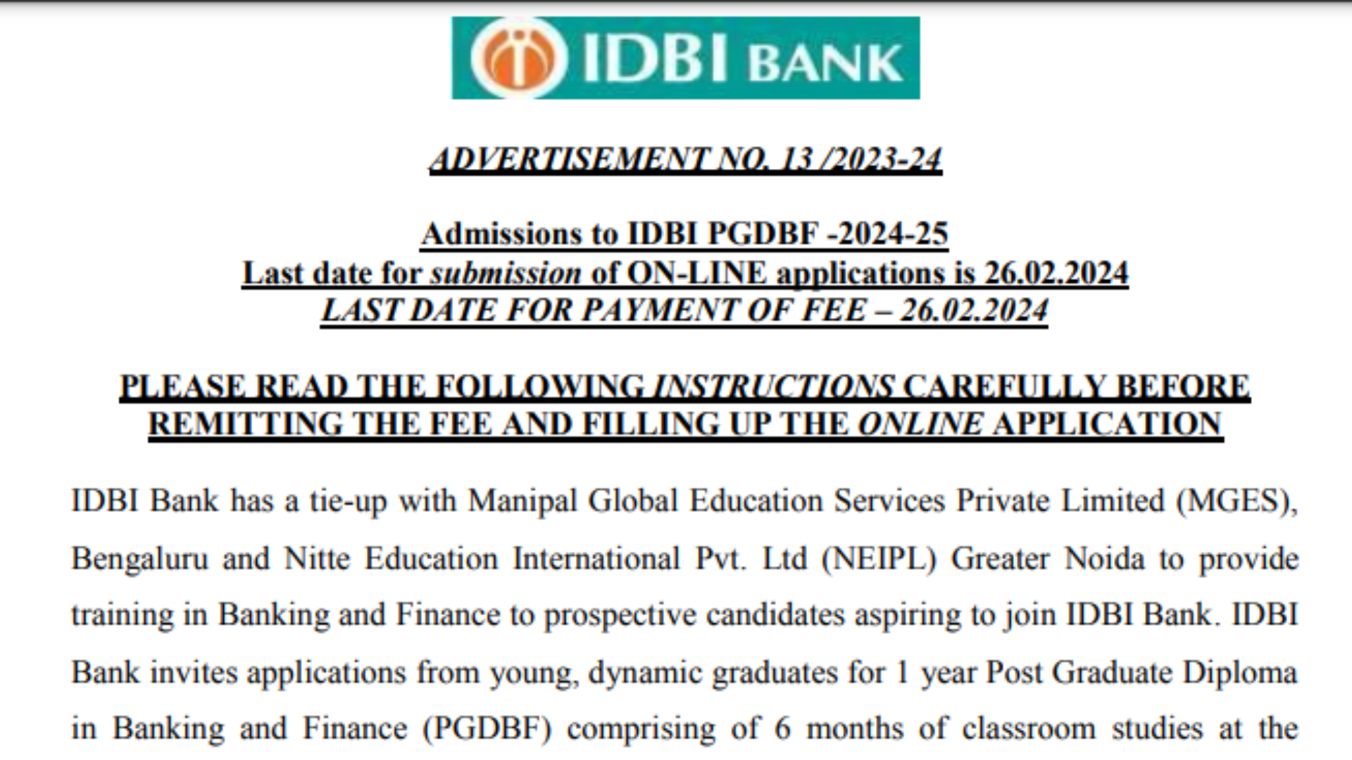 IDBI JAM Recruitment 2024 [500 Post] Notification Out for Junior Assistant Manager, Apply Online