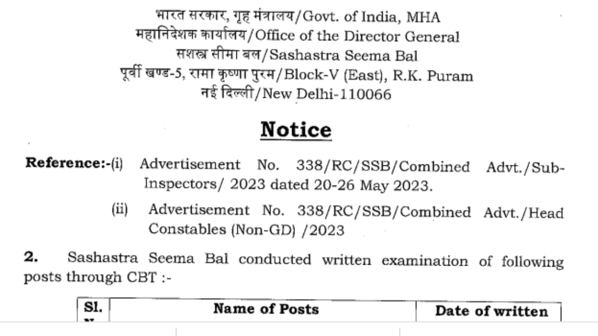 SSB Result 2024 Out for Sub-Inspector, ASI, and Head Constable, Download Merit List