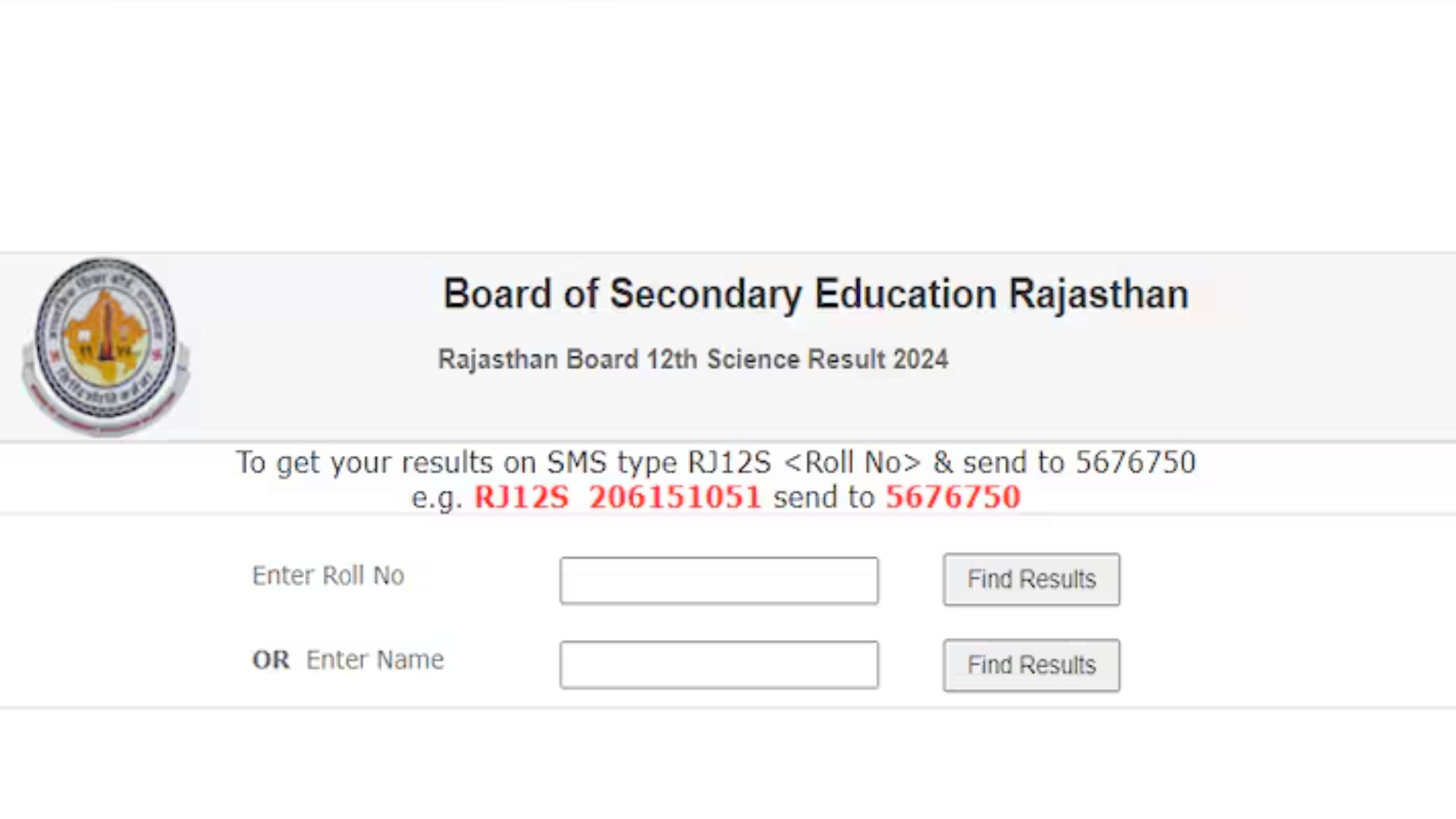 Rajasthan Board RBSE Class 12th Science / Arts / Commerce Stream Results
