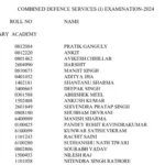 UPSC Combined Defence Services CDS First Examination 2024 Download Final Result for 457 Post