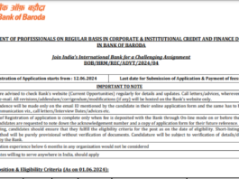 Bank of Baroda Recruitment 2024 [627 Posts] Notification and Online Form