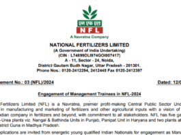 NFL Management Trainee (MT) Recruitment 2024 Notification and Online Form