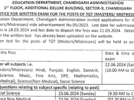 Chandigarh TGT Recruitment 2024 Answer Key Out, Download PDF