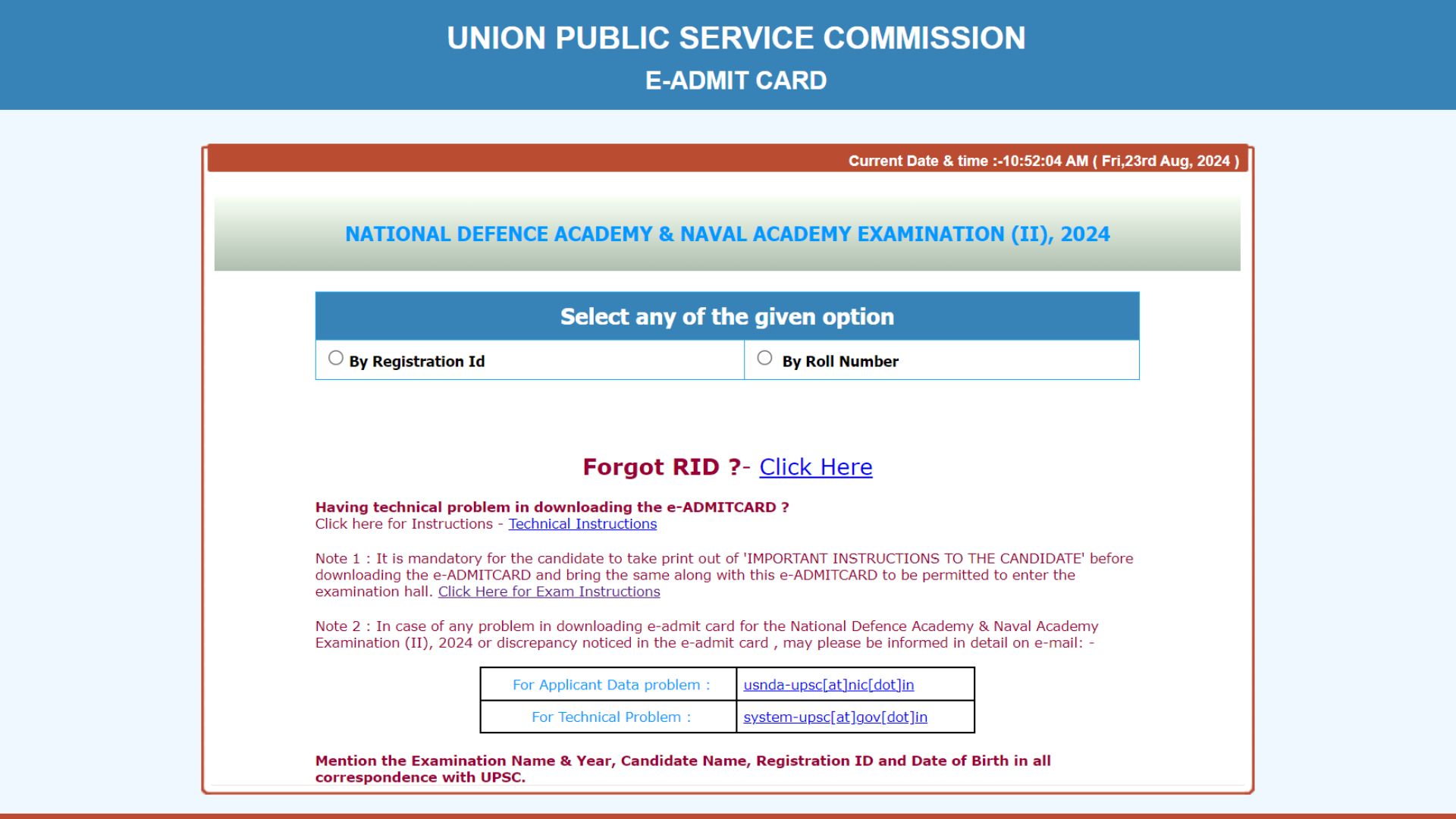 UPSC NDA Admit Card 2024 Out, Download Direct Link Here For Written Exam on 1 Sept.