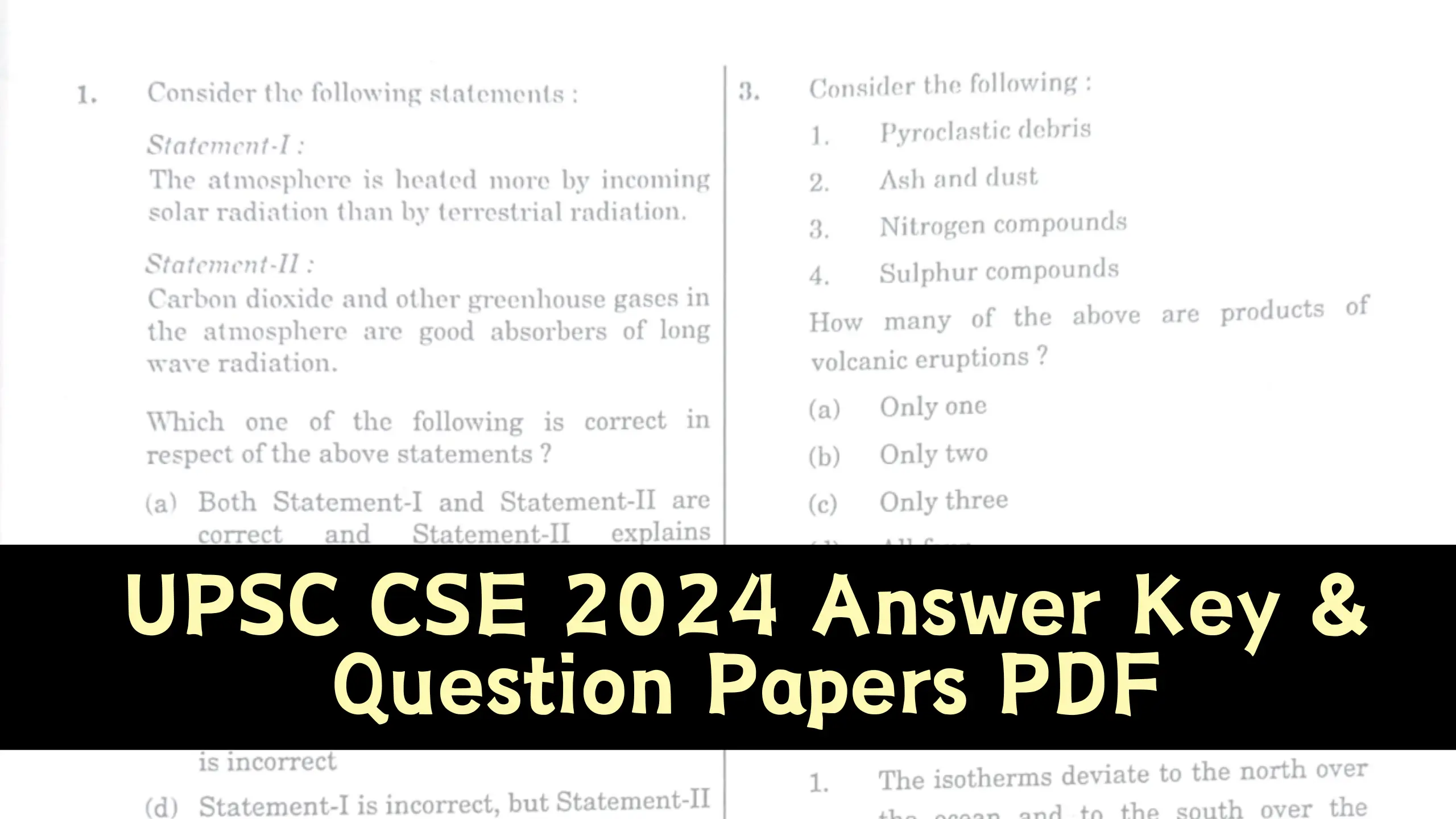 UPSC CSE 2024 Answer Key, Download GS and CSAT Question Papers PDF