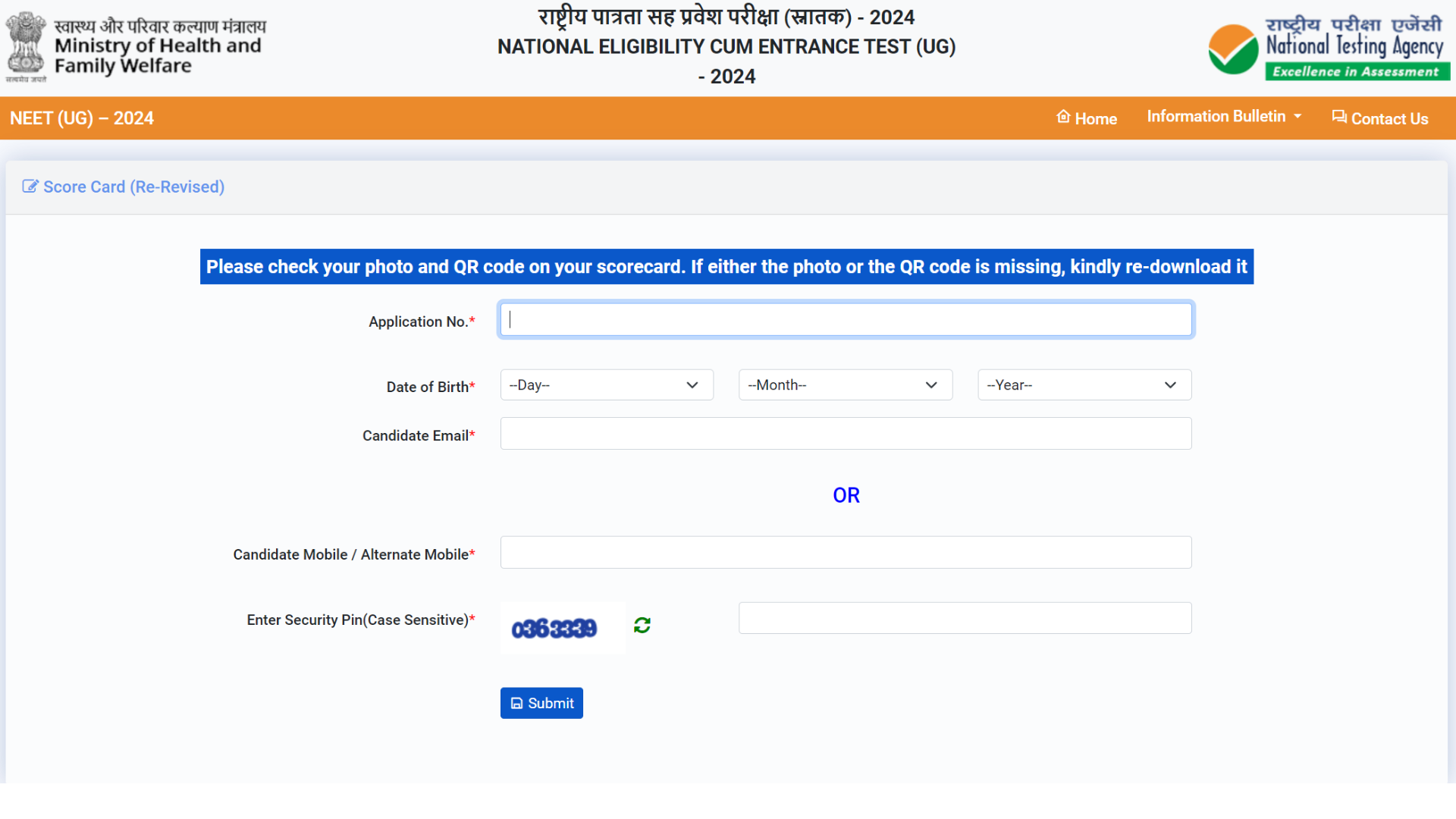 NTA NEET UG 2024 Admissions Test Revised Result with Score Card, Counseling