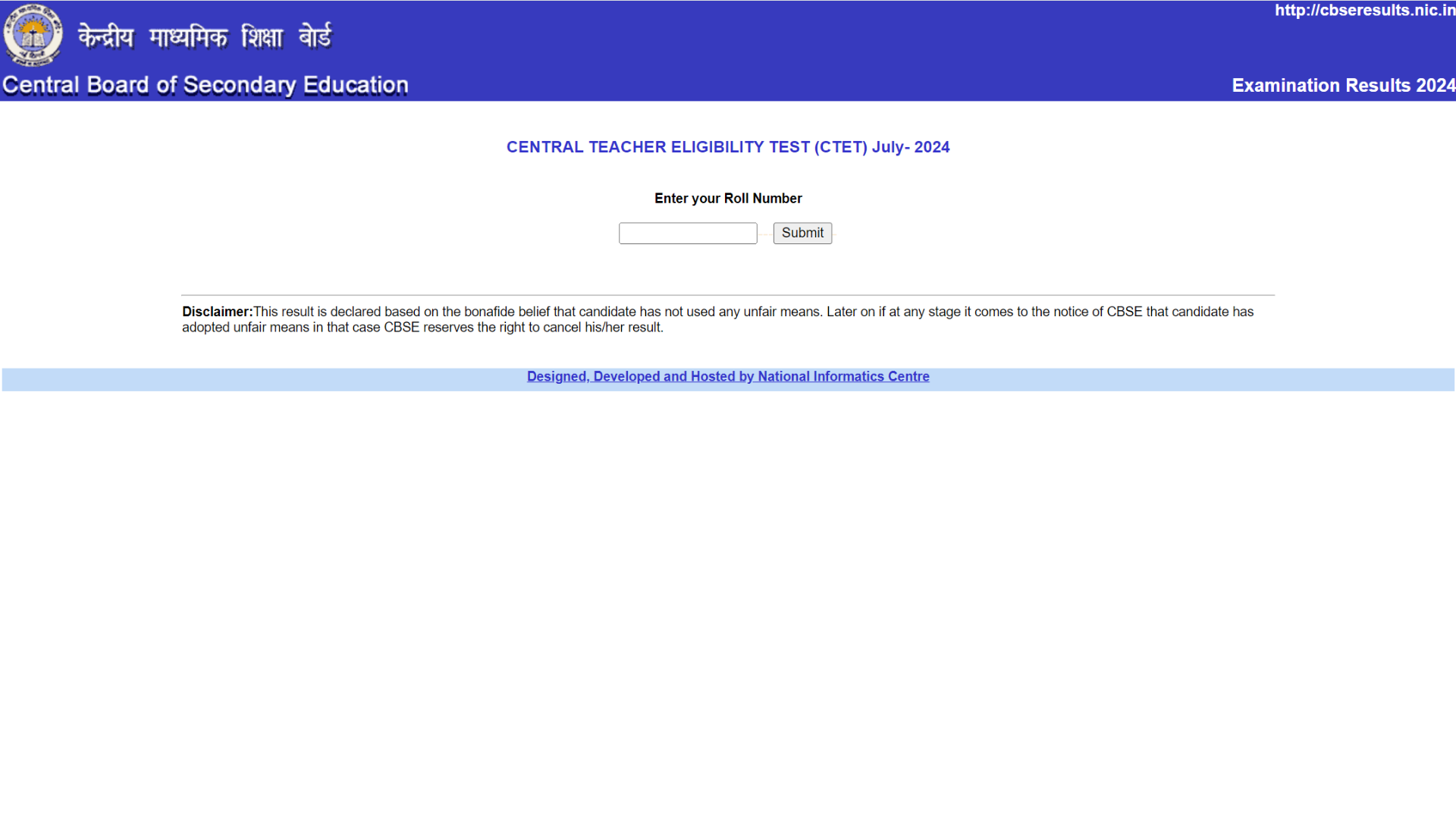 CTET July 2024 Exam Result for Paper I & Paper II Exam