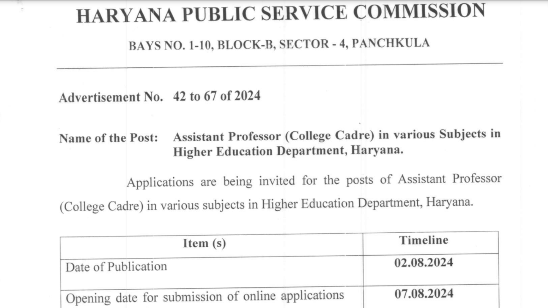 HPSC Assistant Professor Recruitment 2024 Notification Out for 2424 Posts, Apply Online Start