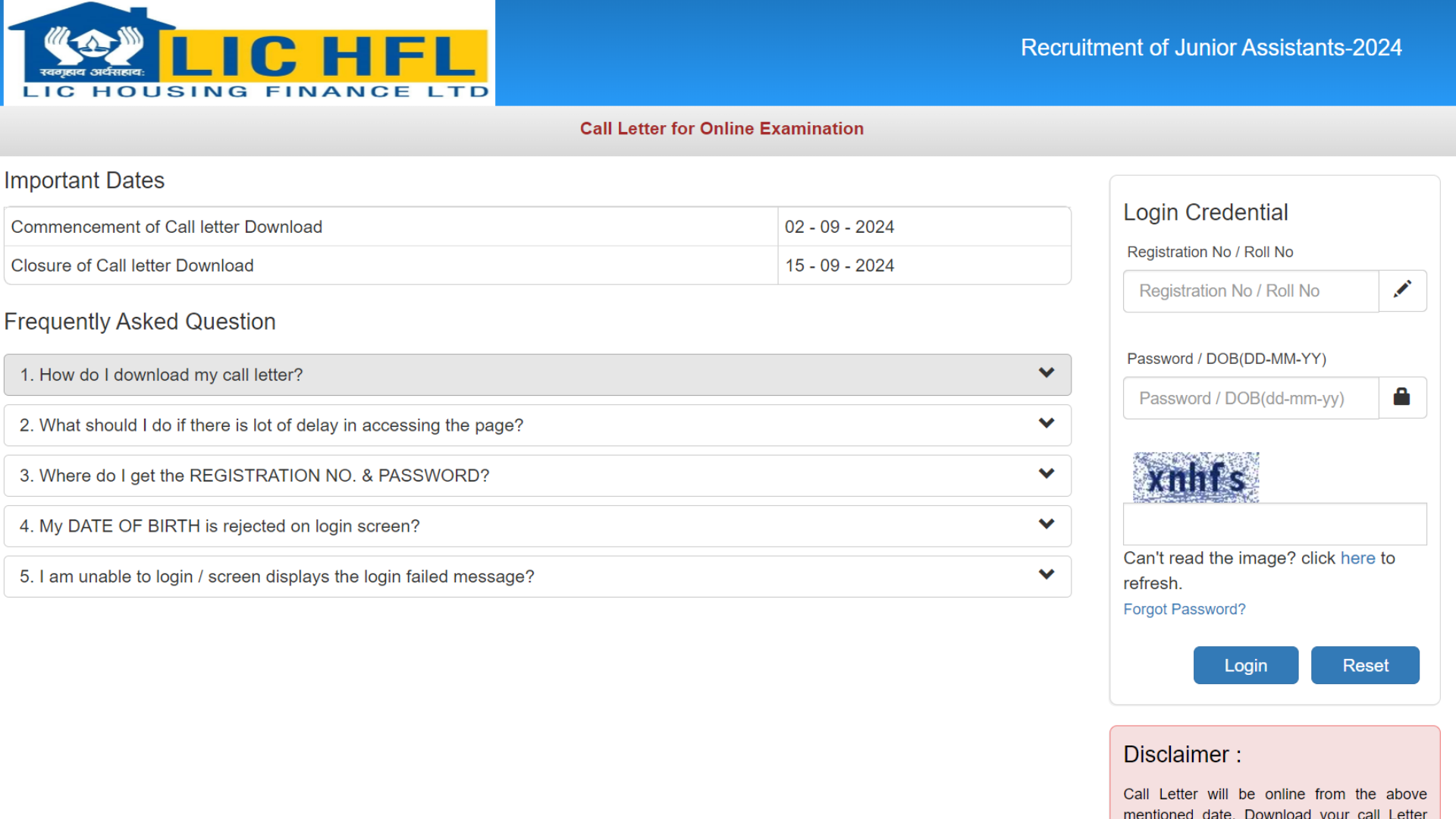 LIC HFL Junior Assistant Admit Card 2024 Out, Download Direct Link Here