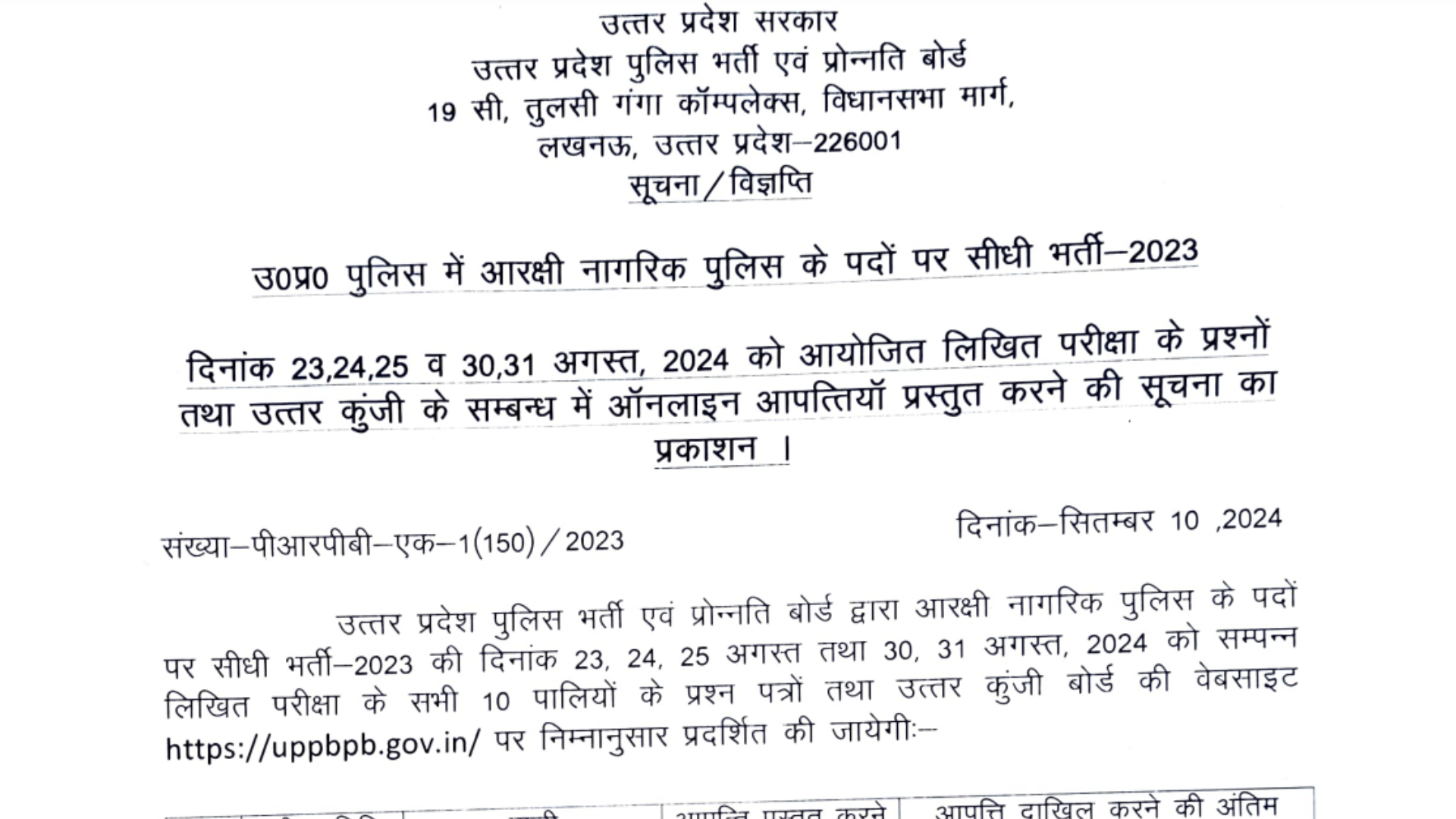 UP Police Constable Answer Key 2024; All Shifts PDF Download Direct Link Here, File Objections