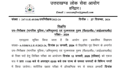 Uttarakhand Police SI Admit Card 2025 OUT for Written Exam, Download Link Here