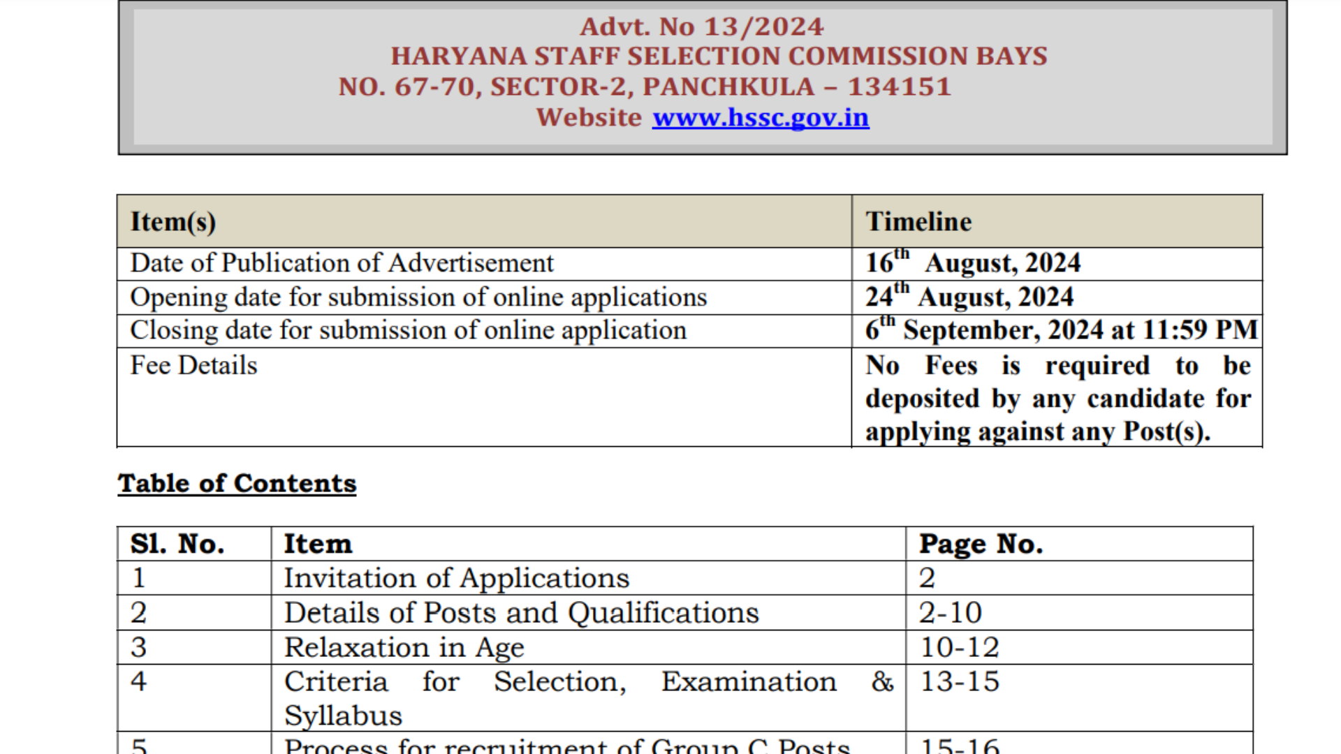 HSSC Sports Quota Recruitment 2024 Group C Posts Notification Out, Apply Online