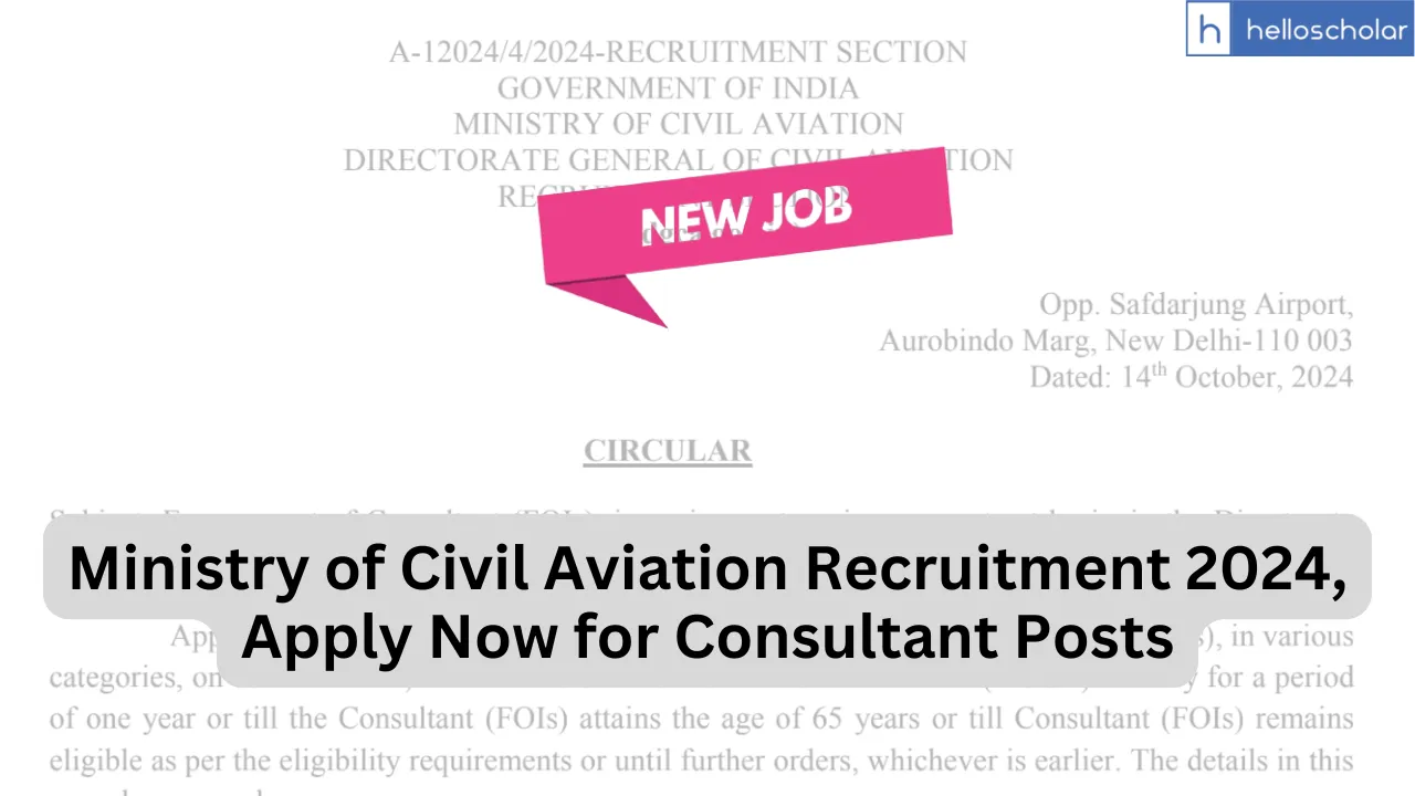 Ministry of Civil Aviation Recruitment 2024, Apply Now for Consultant Posts