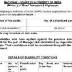 NHAI Recruitment 2024: Apply Now for Manager Post at National Highway Authority of India