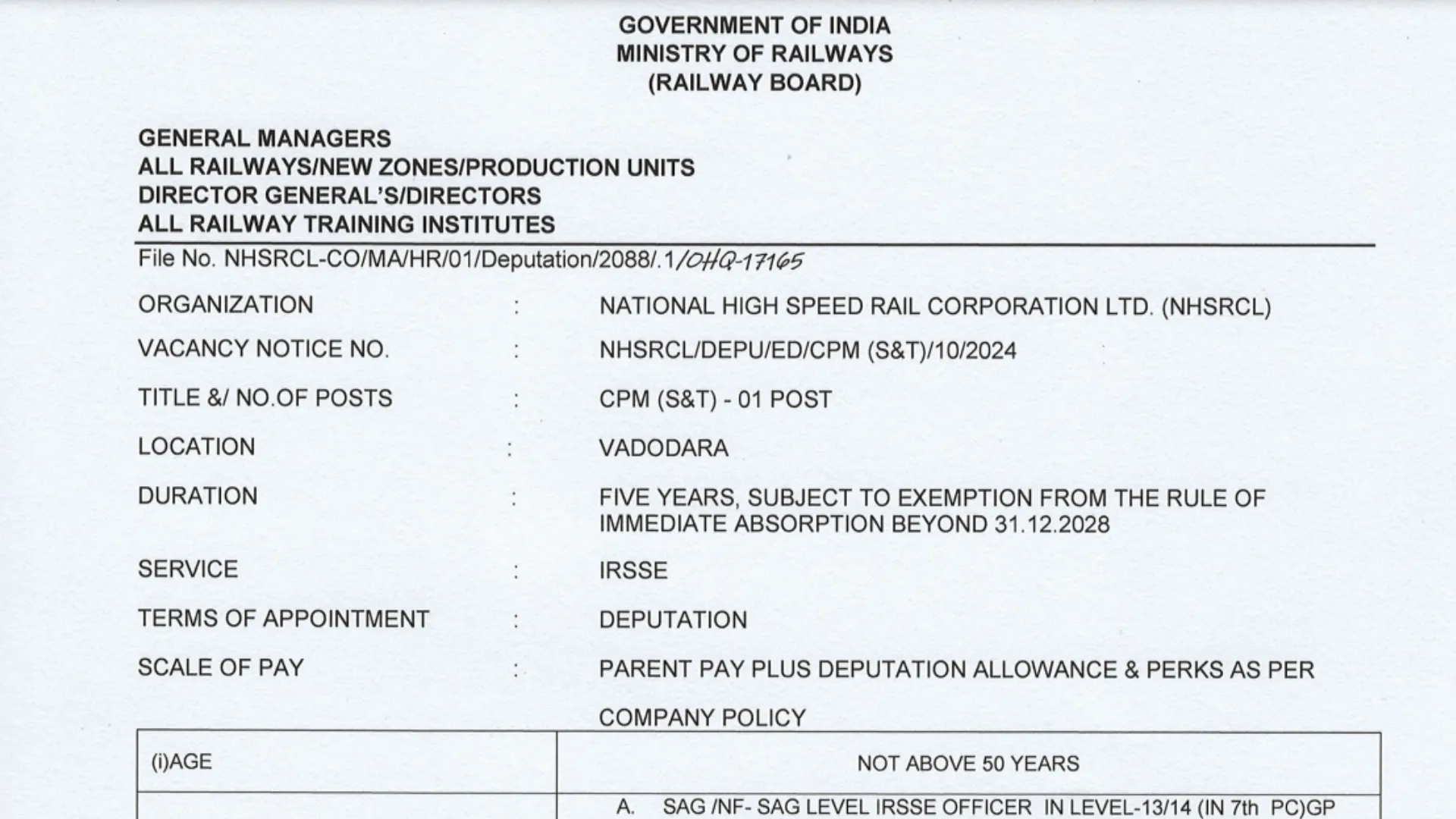 NHSRCL Recruitment 2024: Notification Out for CPM (S and T) Post, Apply Now