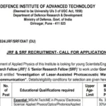 DIAT Recruitment 2024: Apply Now for Junior and Senior Research Fellow Posts