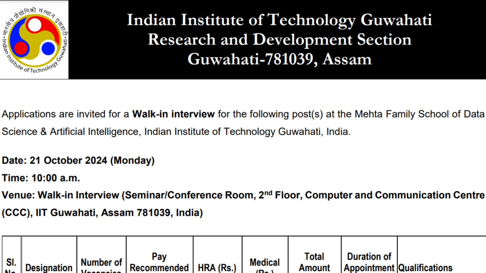 IIT Guwahati Recruitment 2024: Apply Now for Associate Project Engineer Position