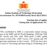 IIT Hyderabad Recruitment 2024: Apply Now for Various Vacant Posts