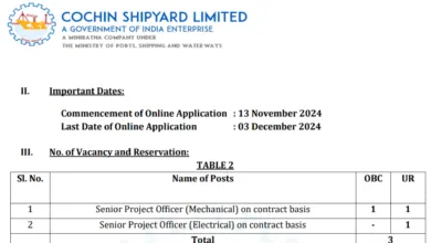 Cochin Shipyard Recruitment 2024: Apply Online for Senior Project Officer Posts