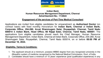 Indian Bank Recruitment 2024: Notification Released for Authorized Doctor Post, Apply Now