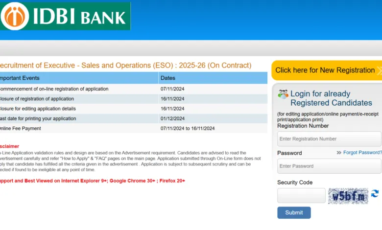 IDBI Bank Executive Sales and Operations ESO Recruitment 2024 Apply Online for 1000 Post