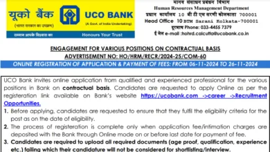 UCO Bank Recruitment 2024: Notification Out for Chief Risk Officer and Other Posts, Apply Online