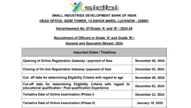 SIDBI Bank Grade A & B Recruitment 2024 Apply Online for 72 Post