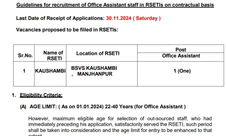 Bank of Baroda Recruitment 2024: Notification Out for Office Assistant Post, Apply Now