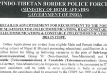 ITBPF Recruitment 2024: Apply Online for 526 SI, HC and Constable Posts