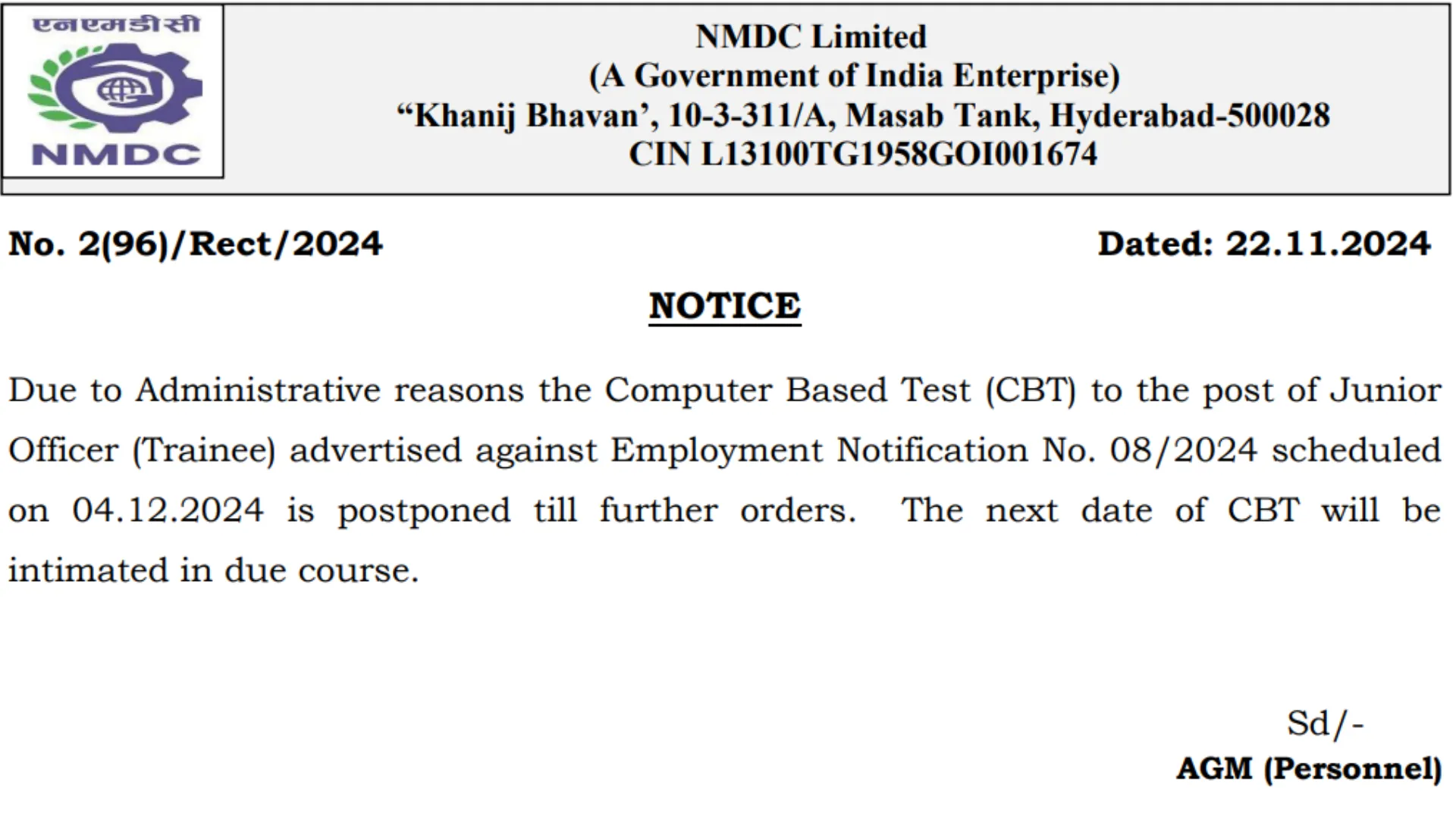 NMDC JOT Exam Postponed, New Exam Date, Admit Card, All Latest Updates Given Here, Check Details