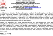 CEL Recruitment 2024: Apply Online for Junior Technical Assistant and Technician Posts