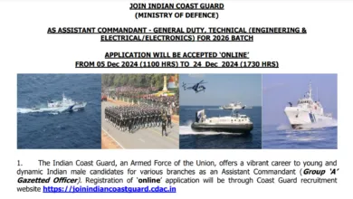 Indian Coast Guard Assistant Commandant Recruitment 2024 Apply Online for 140