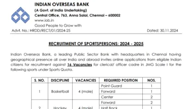 Indian Overseas Bank (IOB) Sports Quota Recruitment 2024: Apply Online for 16 Vacancies