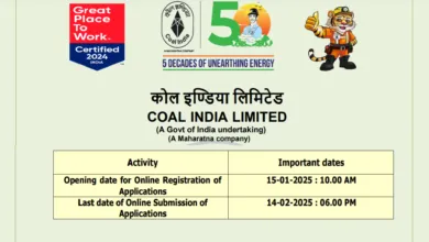 Coal India Limited Management Trainee (MT) Recruitment 2025 Notification OUT for 434 Posts, Apply Online