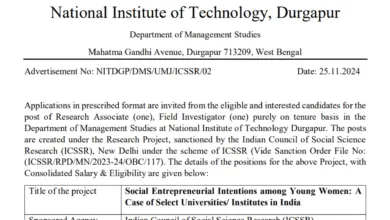 NIT Durgapur Recruitment 2024: Apply Offline for Research Associate and Field Investigator Posts