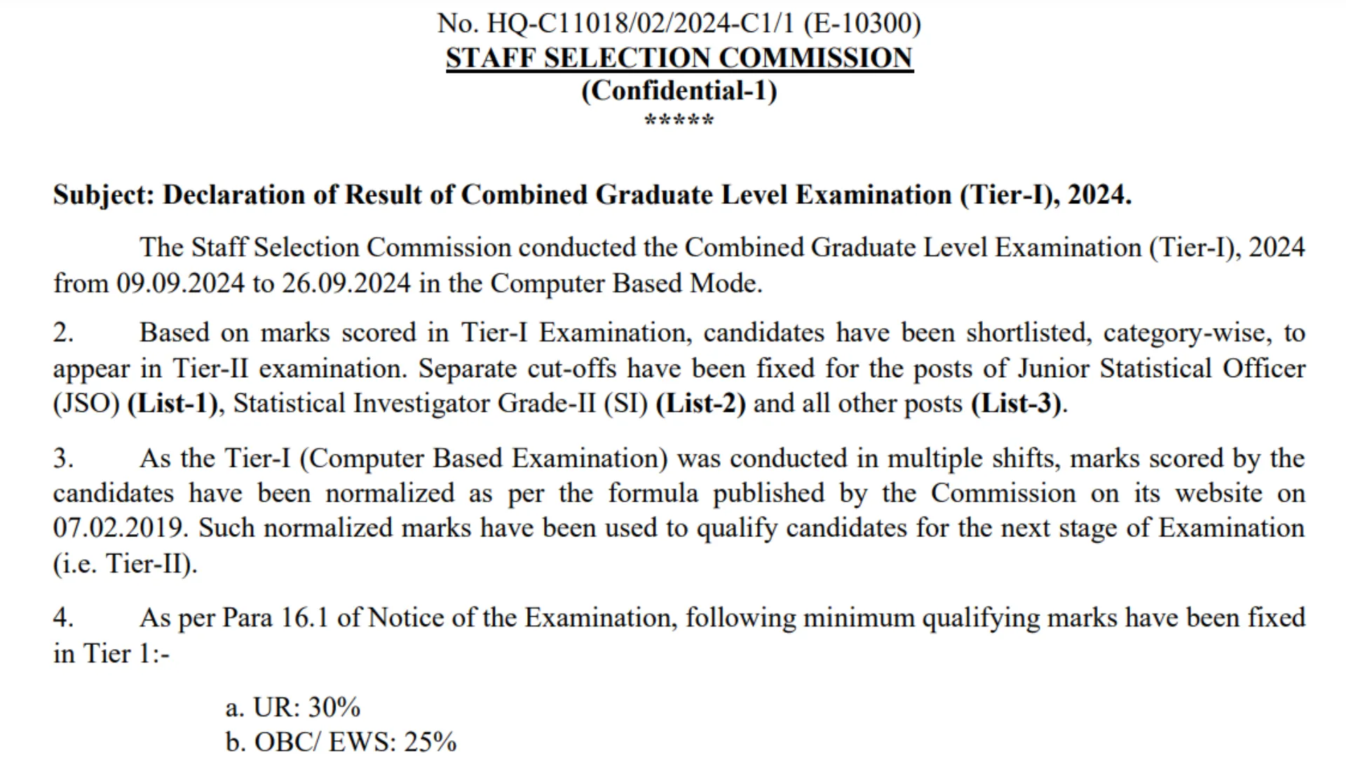 SSC CGL 2024 Tier1 Result OUT, Merit List PDF, Cutoff, Tier2 Exam