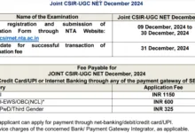 NTA CSIR UGC NET / JRF Exam December 2024 Apply Online Form for February 2025 Exam