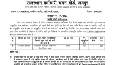 RSMSSB Jail Prahari Recruitment 2024 [803 Post] Notification OUT, Apply Online