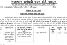 Rajasthan RSMSSB Group D ( Class-IV) Bharti 2024-25 [52453 Post] Notification OUT, Apply Online