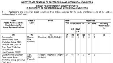 Army DG EME Group C Recruitment 2024 [625 Post] Notification OUT, Download Offline Application Form