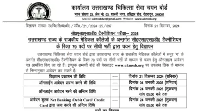 UKMSSB CSSD Technician Recruitment 2025 Notification OUT for 79 Posts, Apply Online