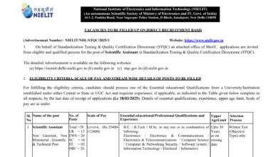 NIELIT Scientific Assistant Recruitment 2025 Notification Released for 78 Posts, Apply Online
