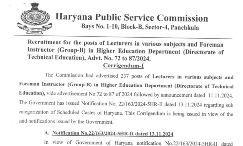 HPSC Technical Lecturer Recruitment 2025 Notification Out and Apply Re-Open Form