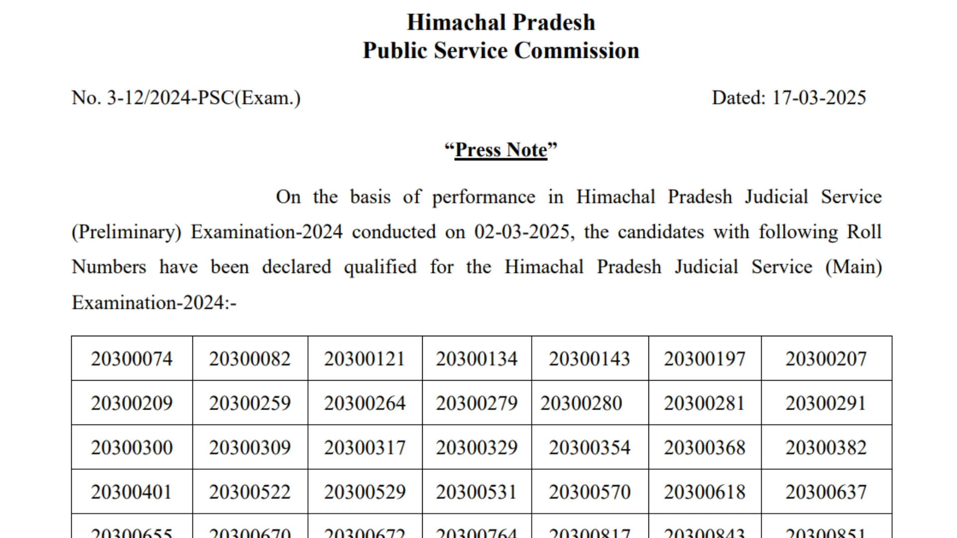 HPPSC HJS Prelims Result 2025 Declared: Check Result PDF and Mains Exam Schedule